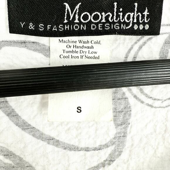 Moonlight by Y&S Sz Small Black White Long Dress Wearable Art Unique Artsy - Picture 2 of 8